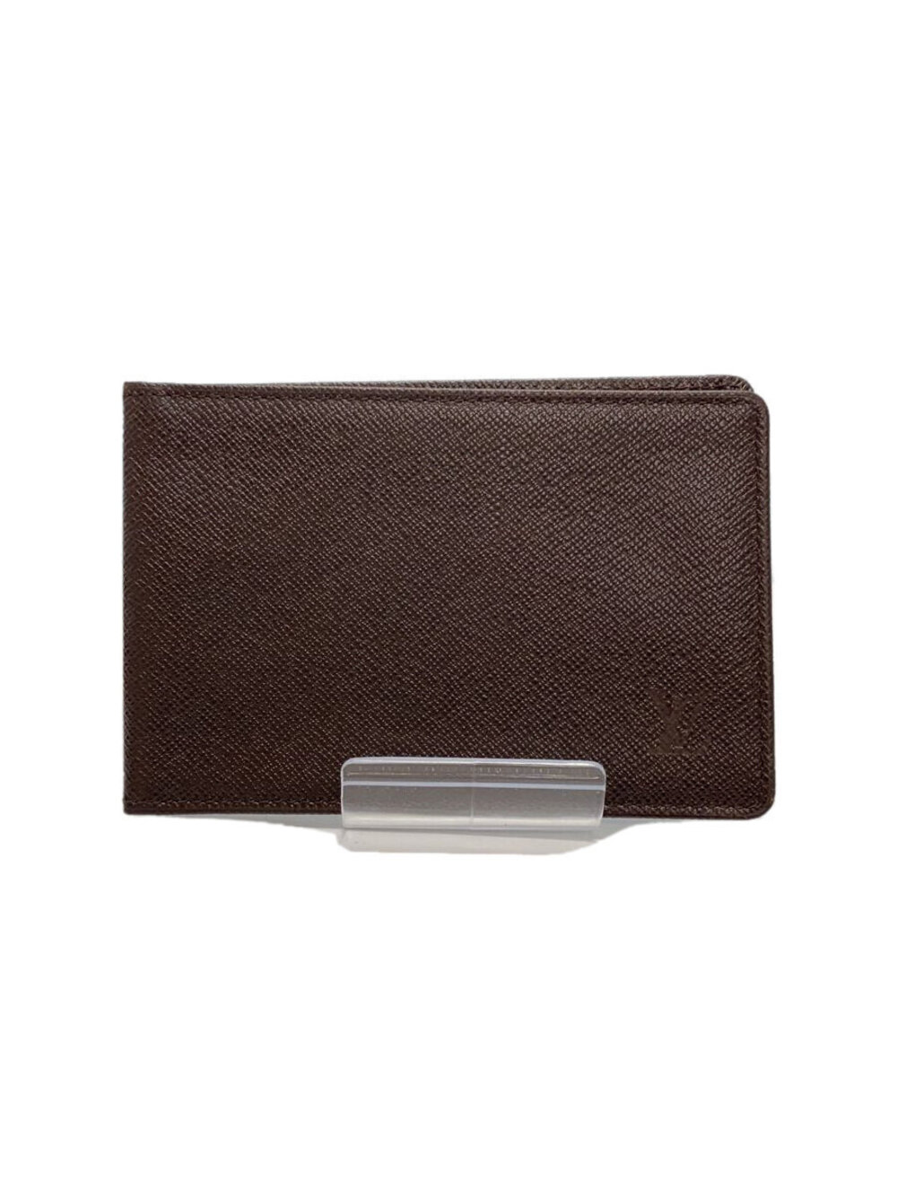 LOUIS VUITTON Pass Case Wallet Taiga Leather Brown